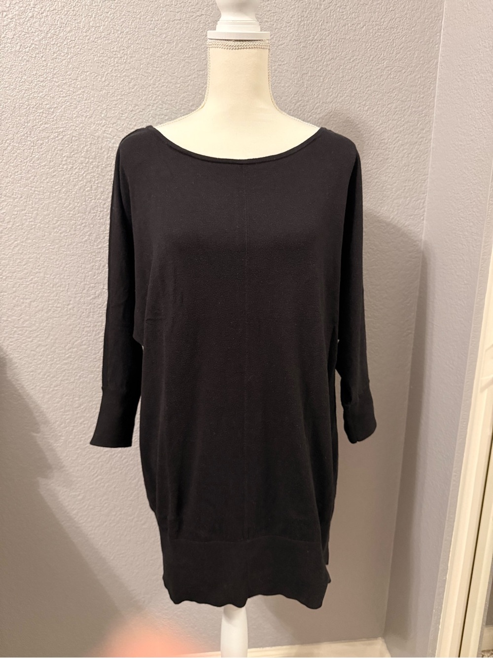 Old Navy Black Boatneck Tunic Sweater